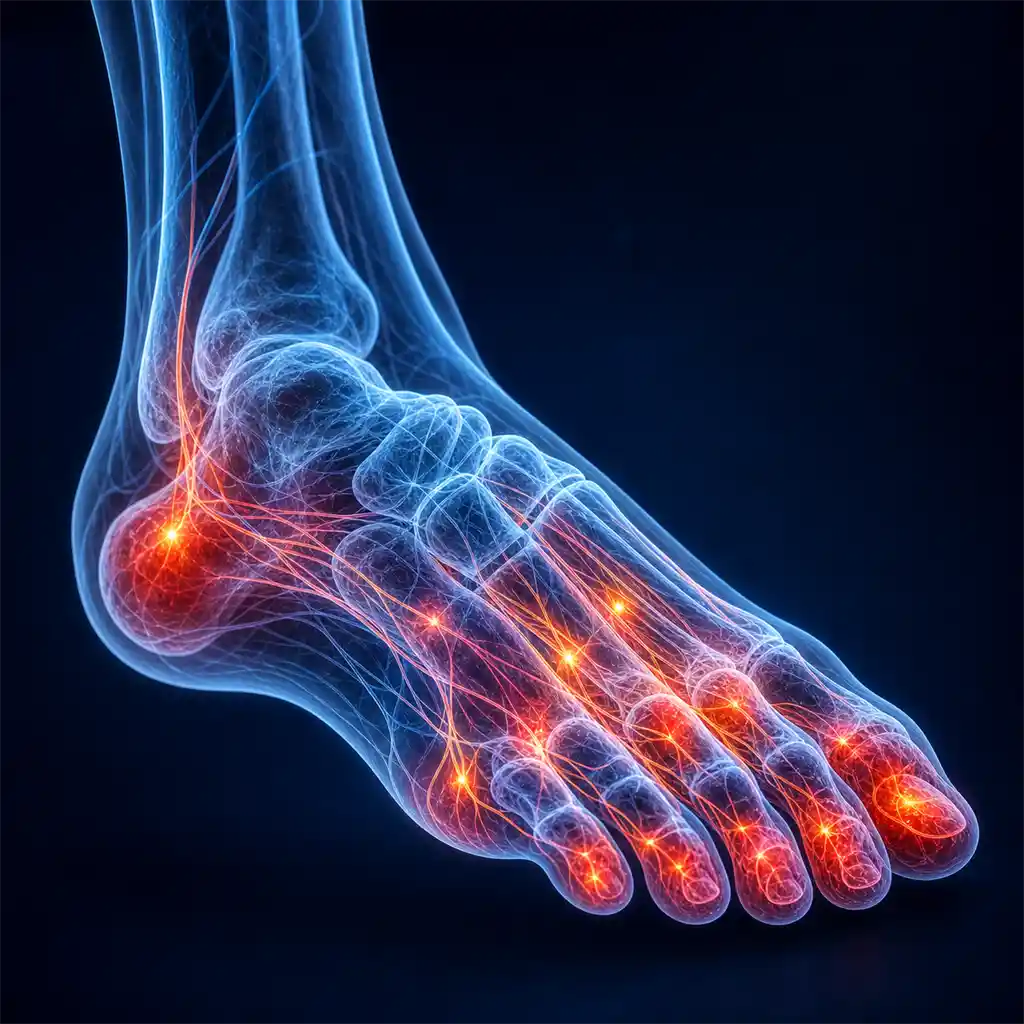 Diabetic neuropathy foot and nerve pain image