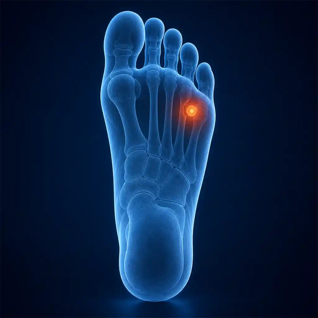 Plantar wart visible on the sole of the foot
